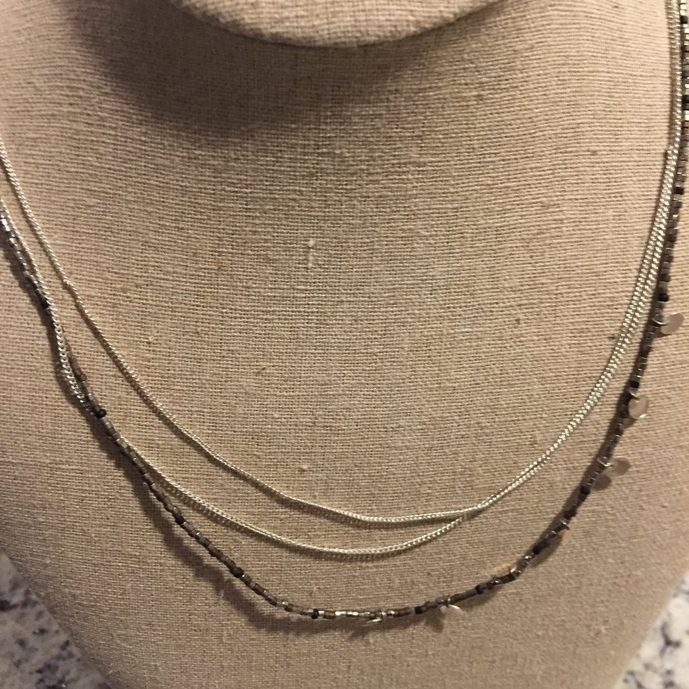 STELLA & FOT SILVER AND BEADED NECKLACE